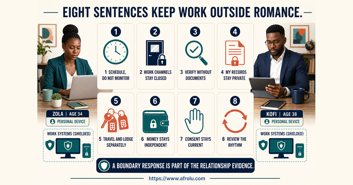 Eight large sentence panels for call rhythm work channels verification travel lodging money digital consent and review