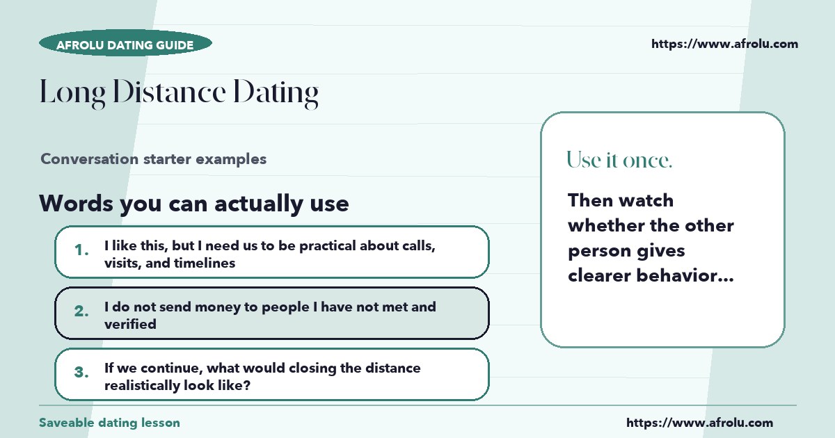 Hands-on sample messages for long distance dating