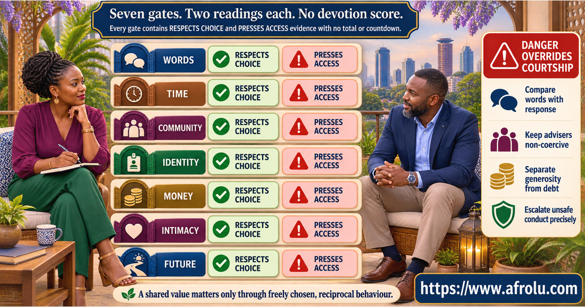 Fourteen signals comparing respect for pace with pressure for access in faith-led serious Nairobi dating