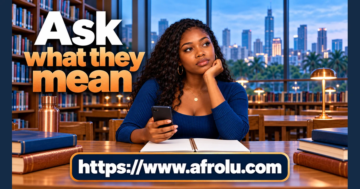 An adult student considers a message in a library.