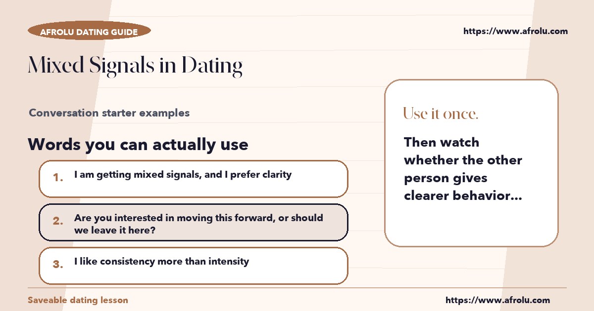 Hands-on sample messages for mixed signals in dating