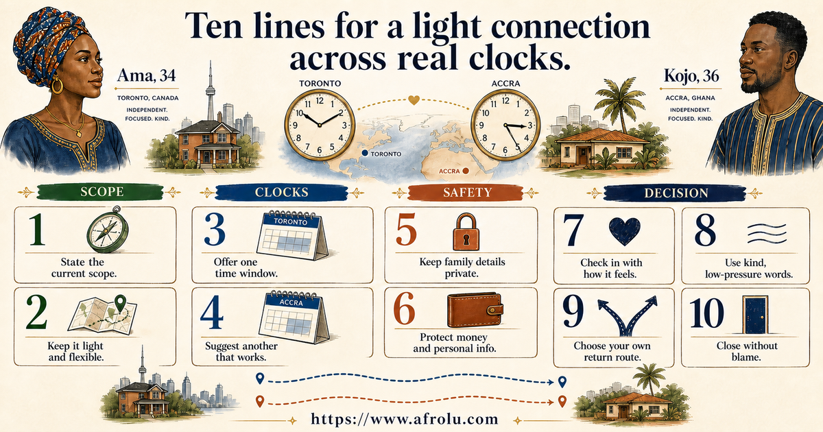 Ten scripts for casual scope time zones diaspora family privacy money travel and closure