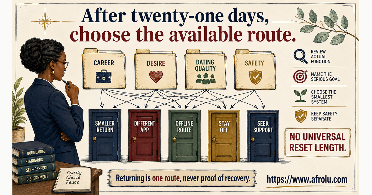 Twenty-one-day career dating review with smaller return different route stay off and support options