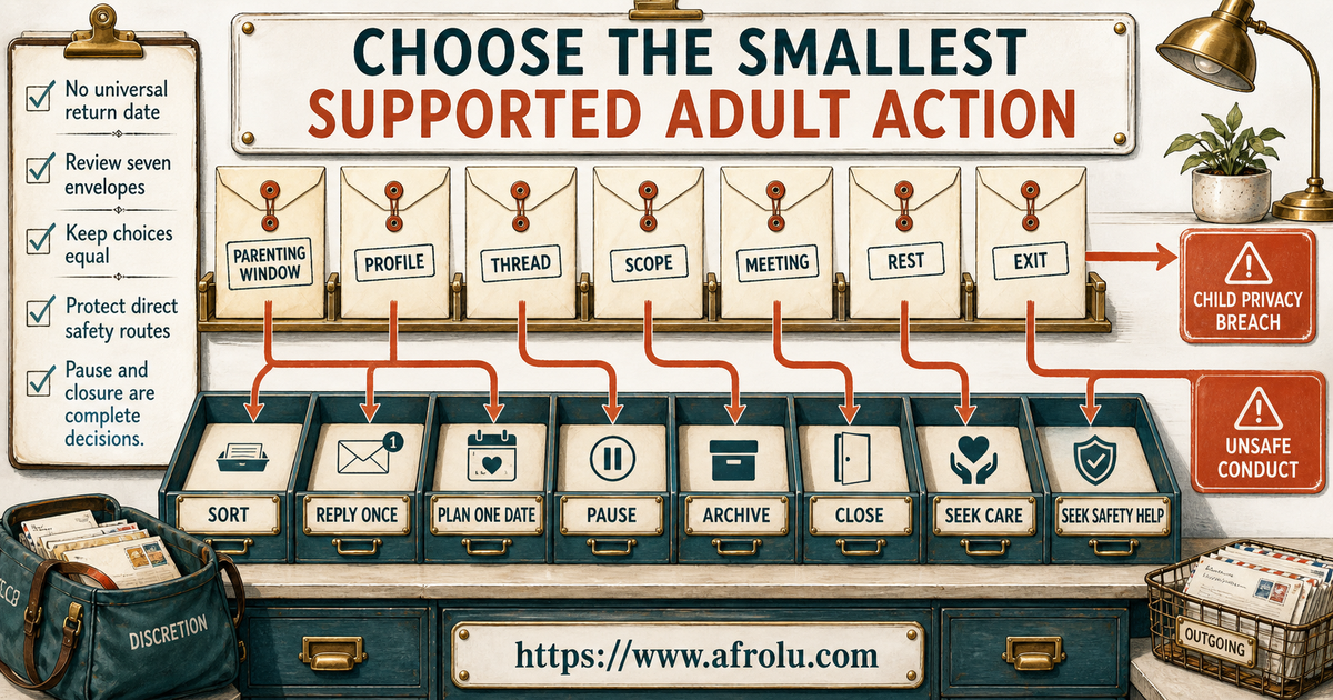 Parent online-dating burnout choice board for sort reply plan pause archive close seek care and seek safety help
