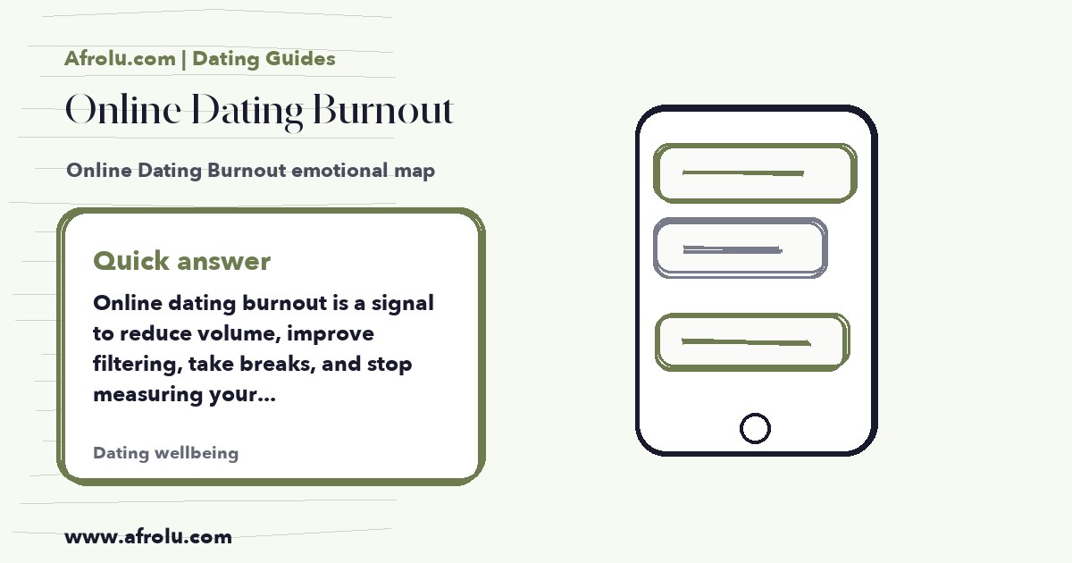 Hand-drawn Afrolu guide cover for Online Dating Burnout