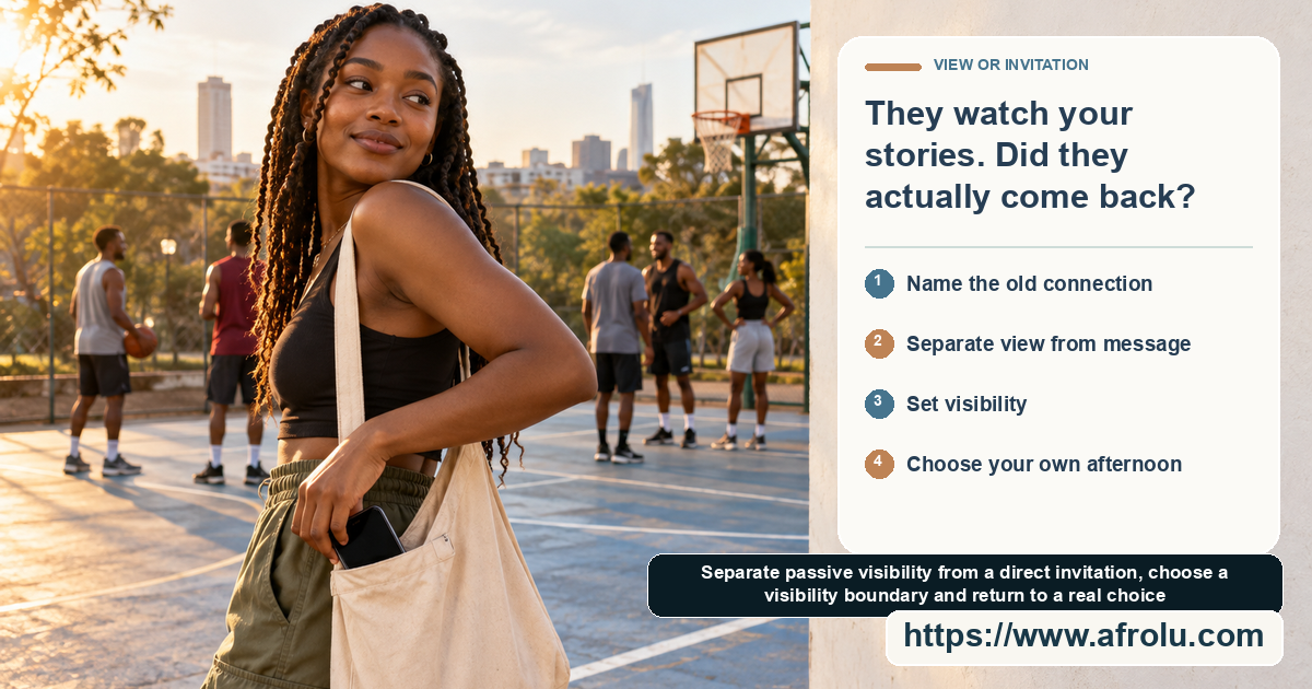 An adult at a public basketball court slips a dark phone into a canvas bag before joining friends.