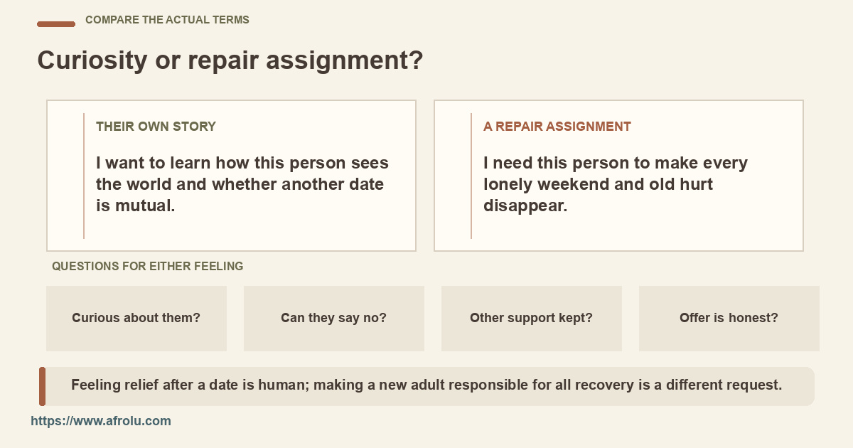 Compare interest in this person's actual qualities with asking them to erase a former relationship.