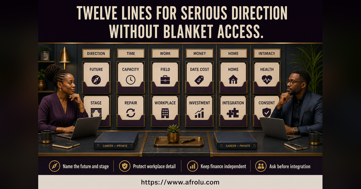 Twelve large conversation cards for serious direction capacity work money home health consent and review