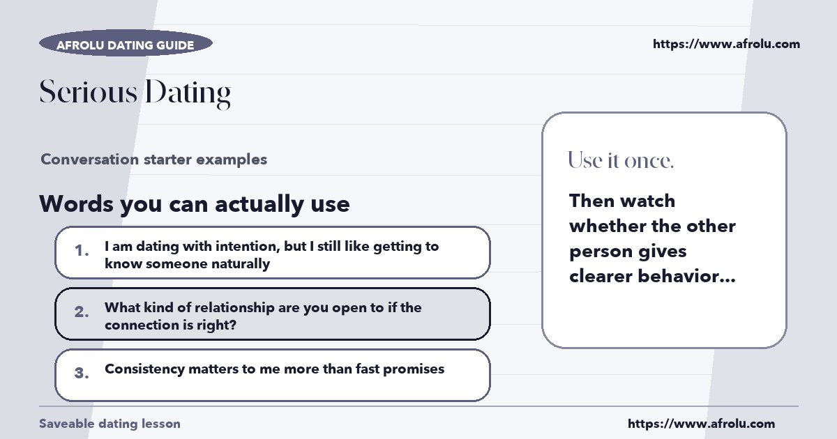 Hands-on sample messages for serious dating