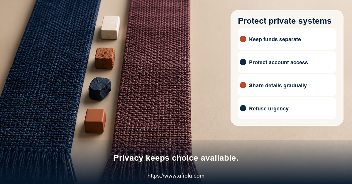 Top-down editorial arrangement of plum and cream woven bands with a clear open channel between them, without money, documents, account symbols, or location imagery.