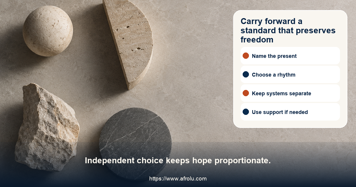 Top-down abstract arrangement of four independent pale stone forms around an open central space with no symbols or text.