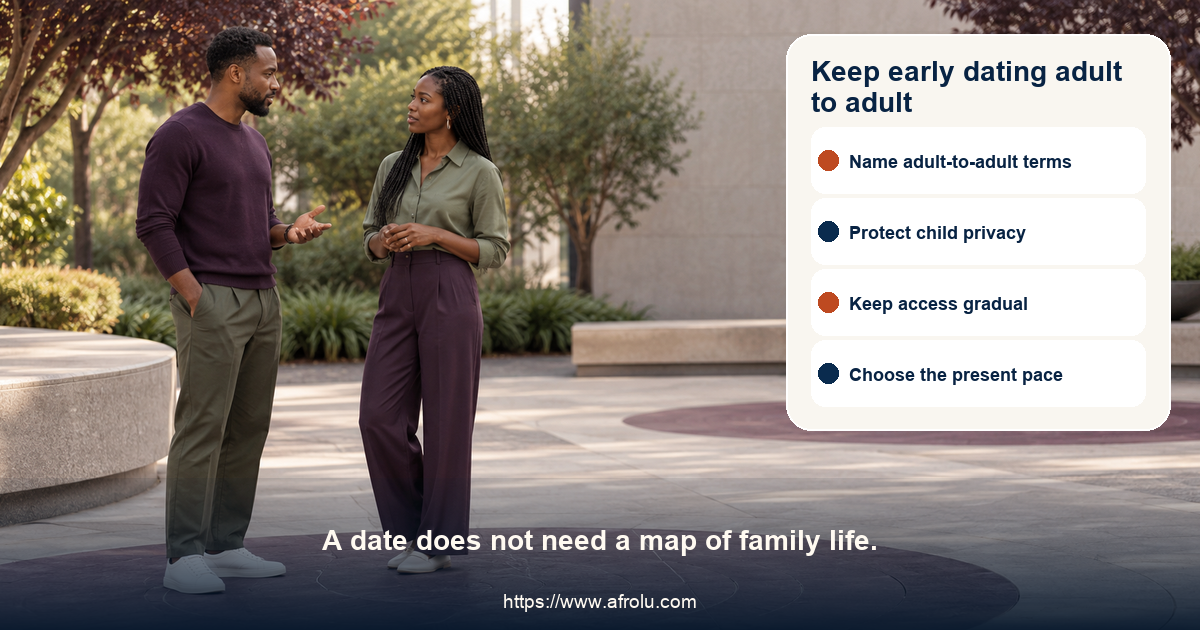 Two clearly adult people in a quiet neutral courtyard beside separate open plum stone circles, with no children, family, home, workplace, or status cues.