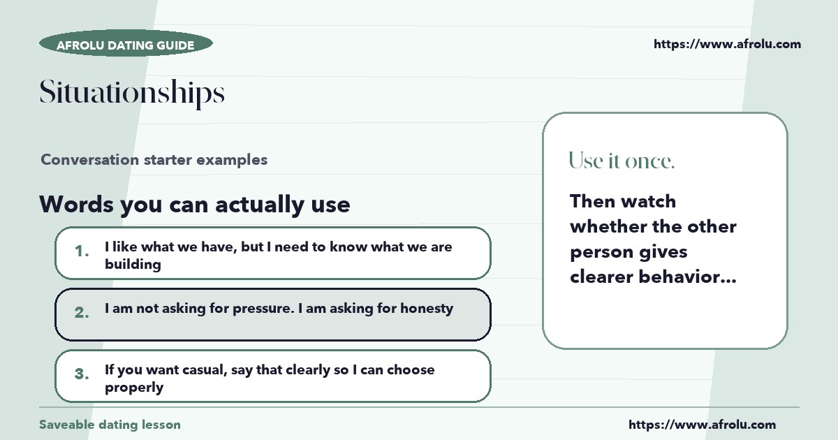 Hands-on sample messages for situationships