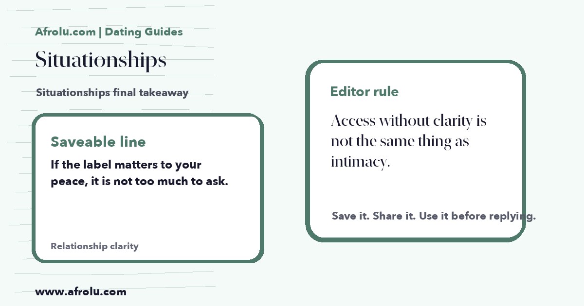 Hand-drawn takeaway card for Situationships
