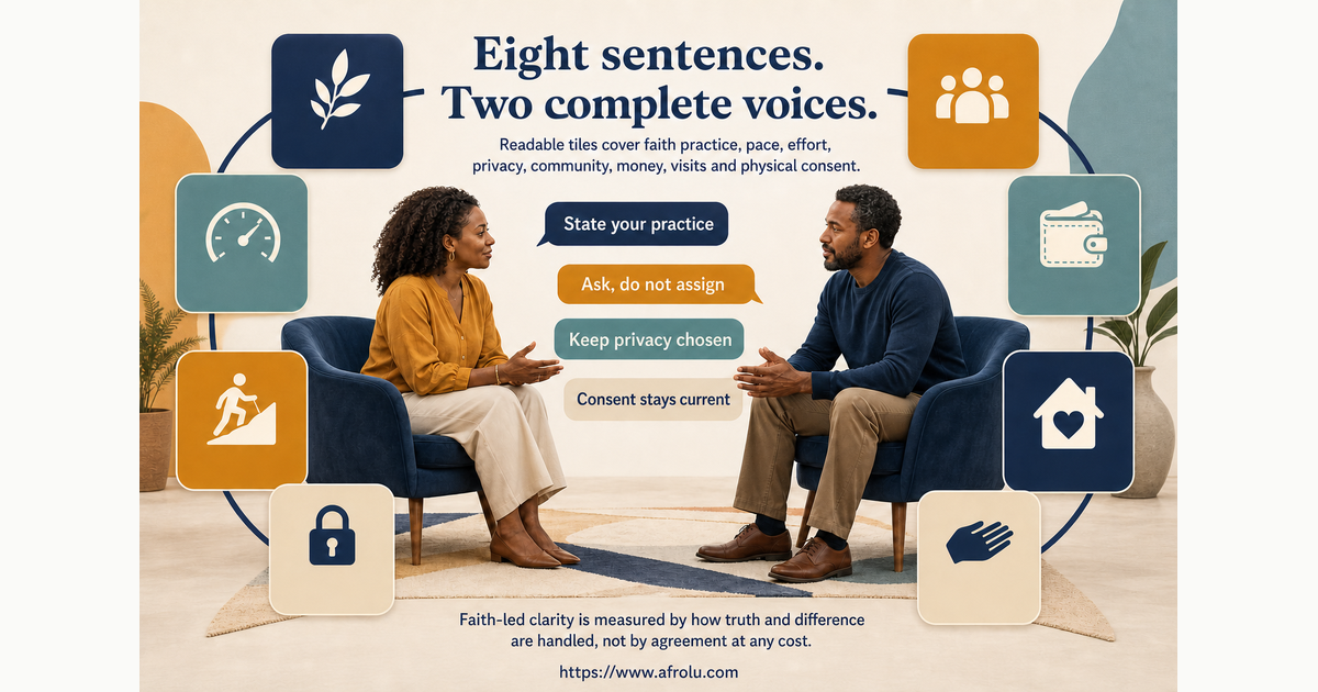 Eight large sentence tiles for faith pace effort privacy community money visit and consent in a slow long-distance relationship