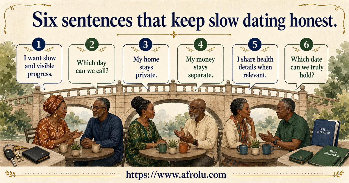 Six large conversation scripts for later-life professionals about pace, privacy, homes, money, health and the next date