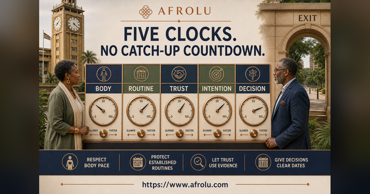 Ruth and Joseph setting five clocks for slow serious dating later in Nairobi