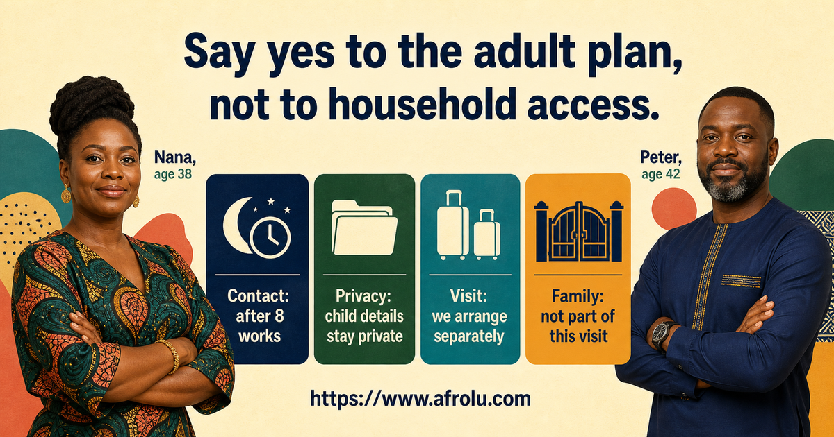 Four readable scripts for parent long-distance dating contact, child privacy, travel and family introductions