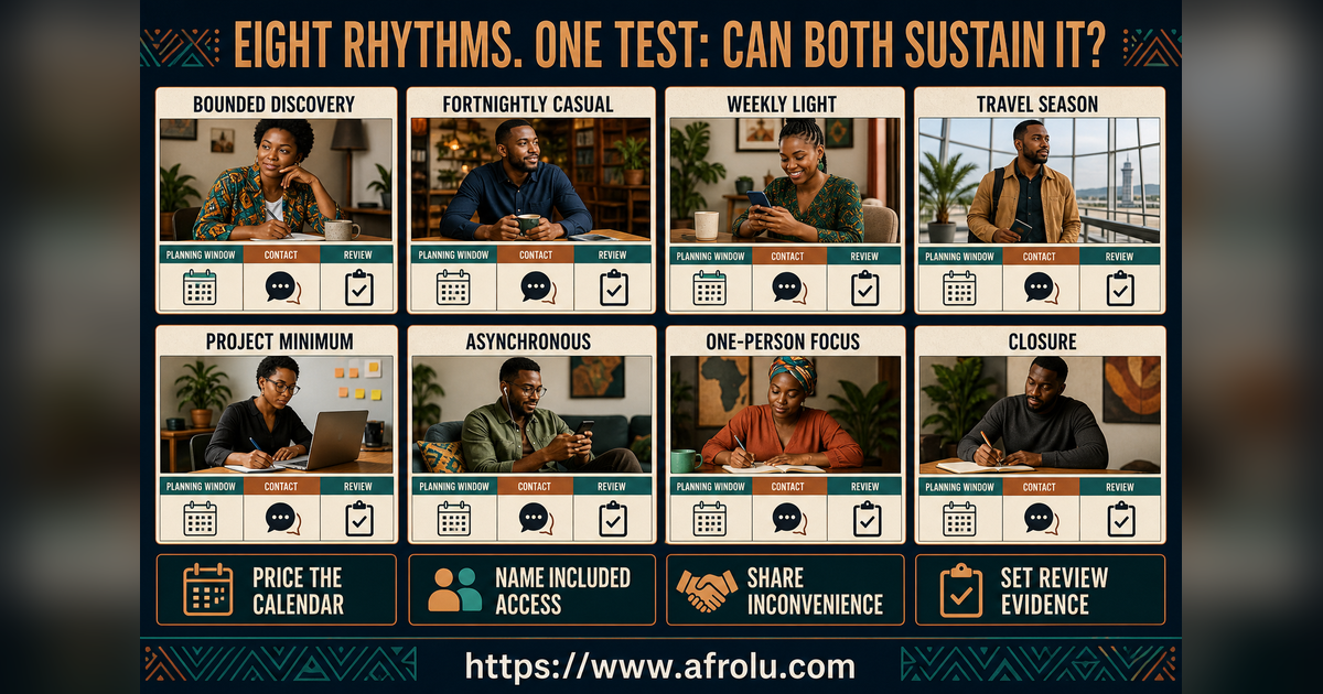 Eight equal cards comparing slow casual dating rhythms for professionals