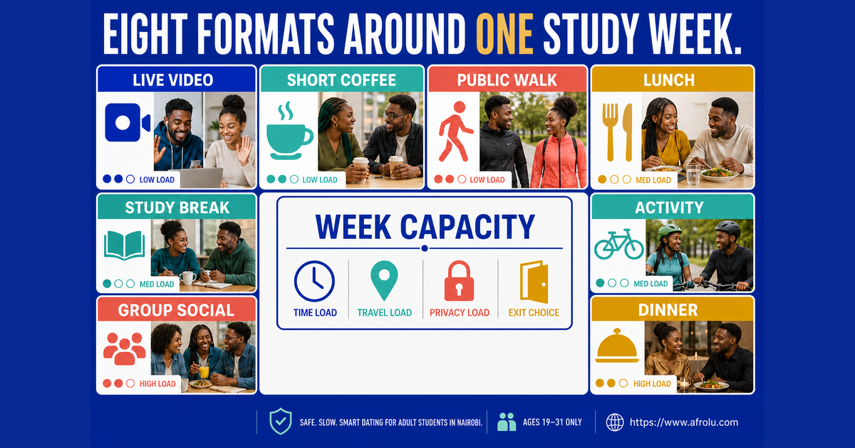 Eight-tile comparison of adult student dating formats by time travel privacy conversation and exit load