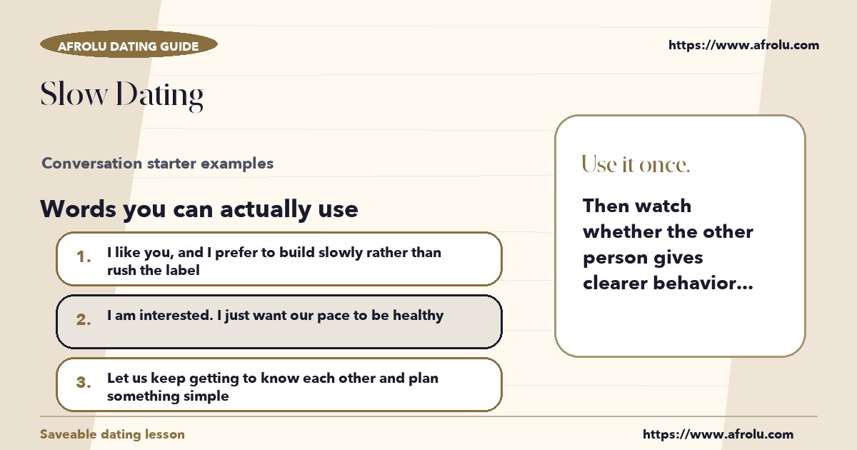 Hands-on sample messages for slow dating