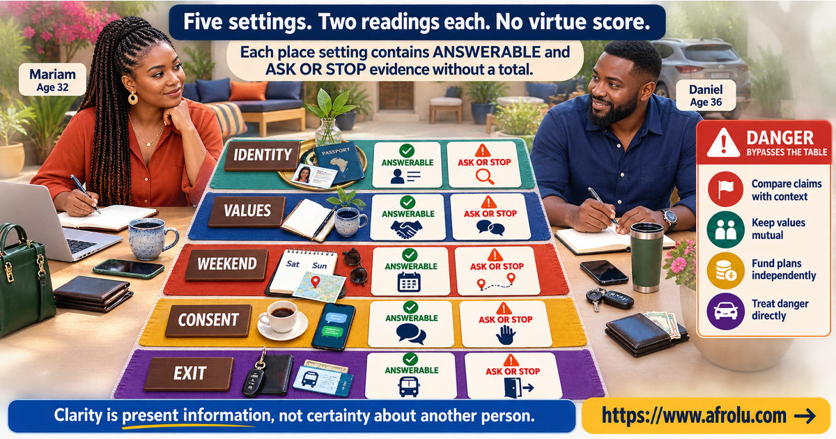 Ten signals for identity values weekend planning consent and exit in a faith-led talking stage