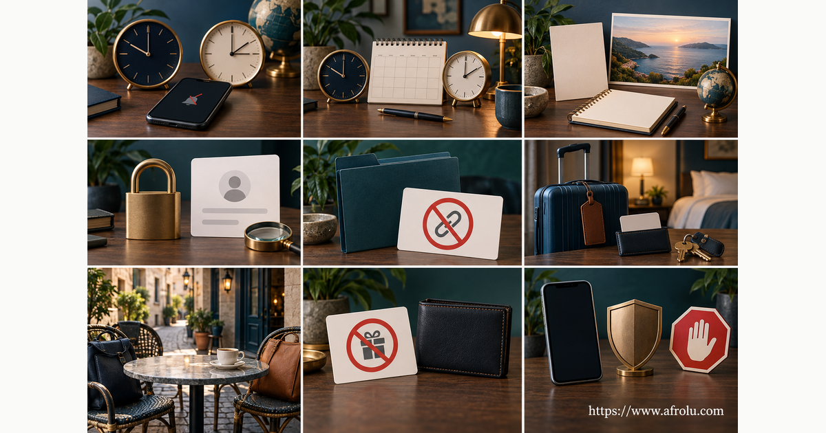 Nine-panel comparison of delayed reply, workable rhythm, future talk, current clarity, independent verification, suspicious request, independent visit, funded visit and direct coercion