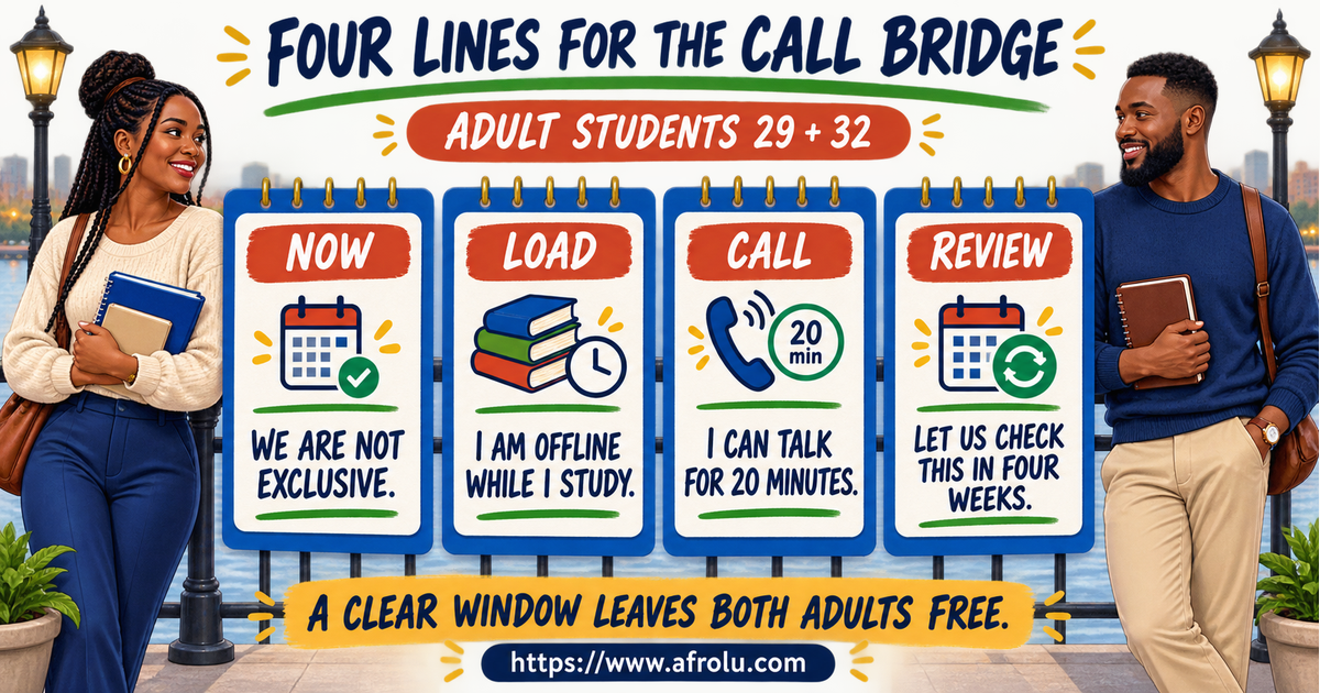 Four core scripts from twelve adult-student talking-stage lines for status study calls and review