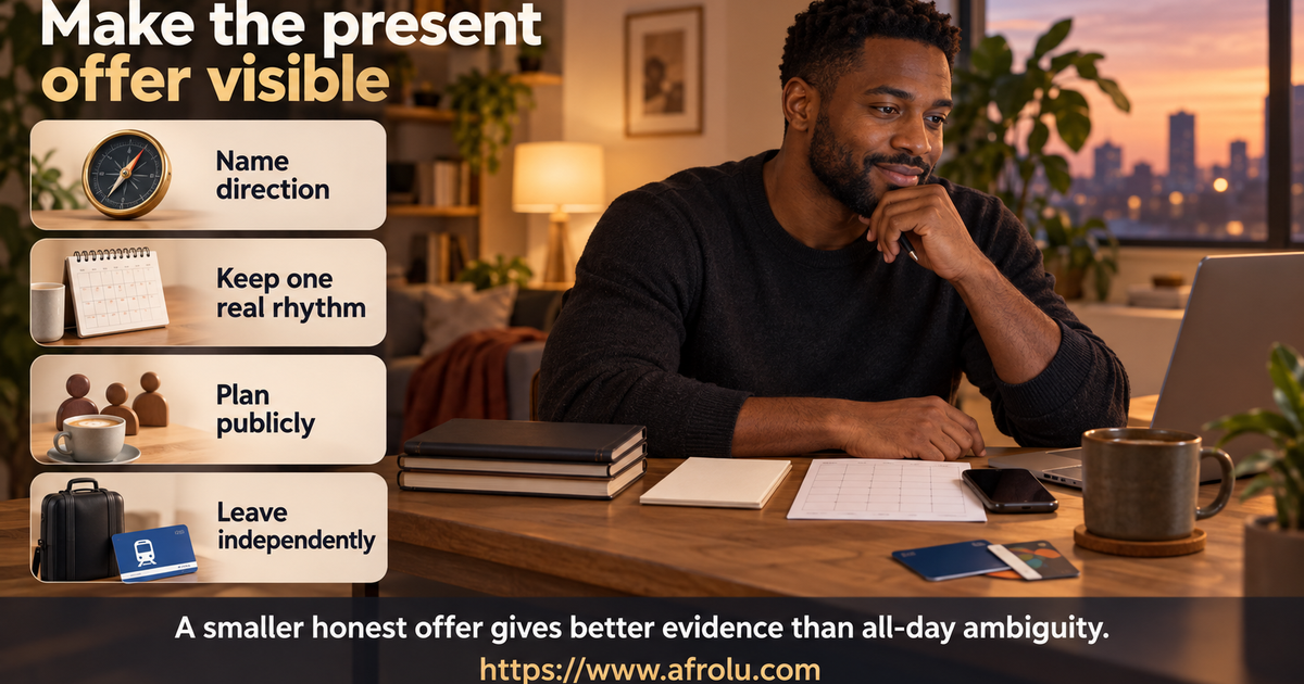 Adult student planning coursework, career applications, one realistic dating call, a public coffee and independent travel on a calm weekly schedule