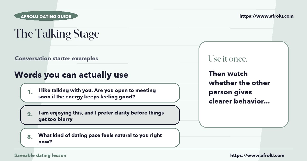 Hands-on sample messages for the talking stage