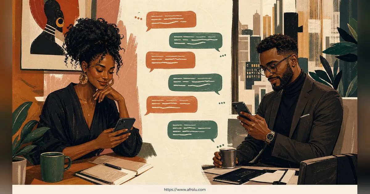 Texting After a First Date: Close the Loop, Open One Door for Diaspora Daters: Low-pressure in Career-Heavy Seasons: Afrolu conversation example