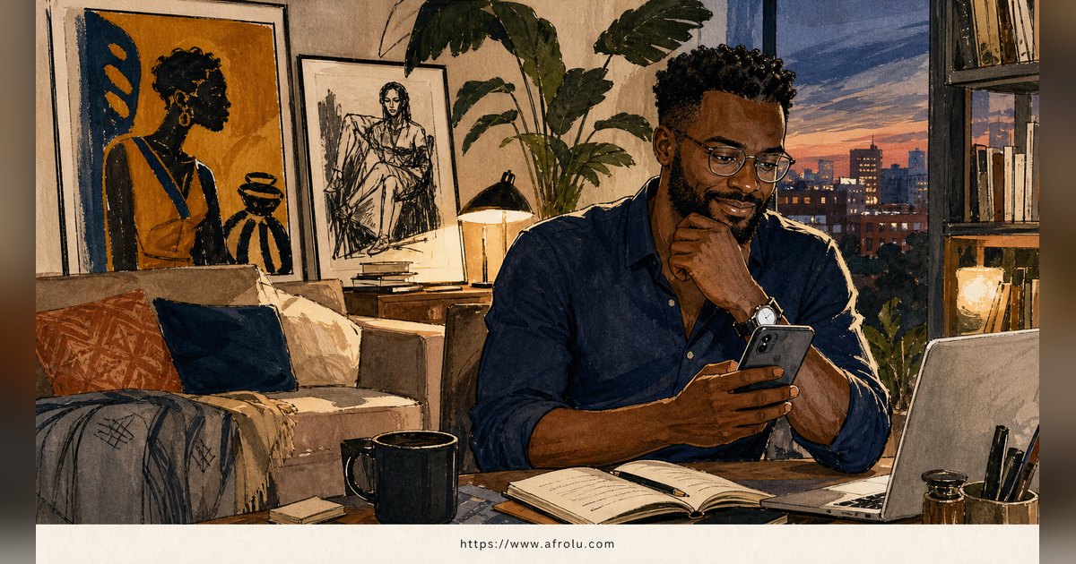 Texting After a First Date: Close the Loop, Open One Door for Diaspora Daters: Low-pressure in Career-Heavy Seasons: Afrolu overview illustration
