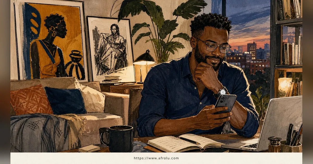 Texting After a First Date: Close the Loop, Open One Door for Diaspora Daters: Low-pressure in Career-Heavy Seasons: Afrolu overview illustration