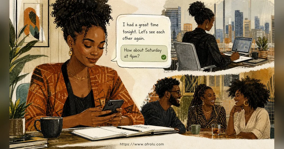 Texting After a First Date: Close the Loop, Open One Door for Diaspora Daters: Low-pressure in Career-Heavy Seasons: Afrolu practical takeaway