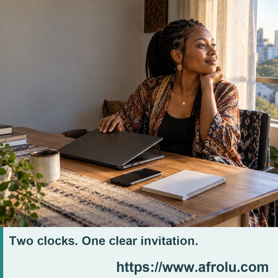 An adult professional closes a laptop at a morning desk while a phone rests face down.