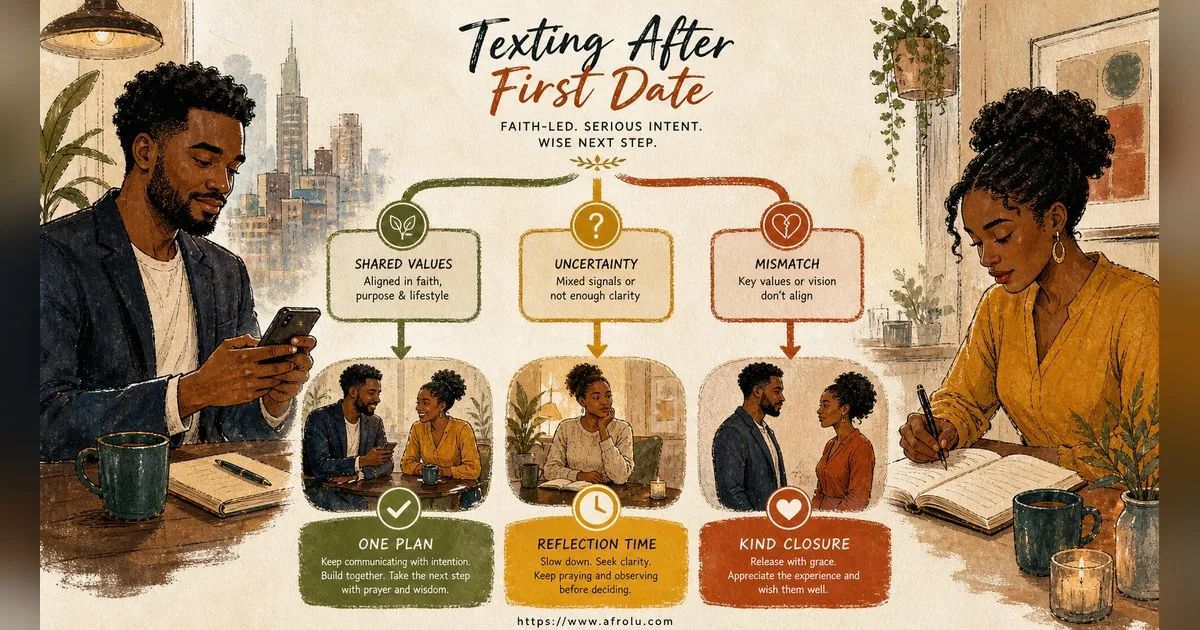 Texting After a First Date: Close the Loop, Open One Door for Faith-Led Daters: Intent-first in Career-Heavy Seasons: Afrolu decision path