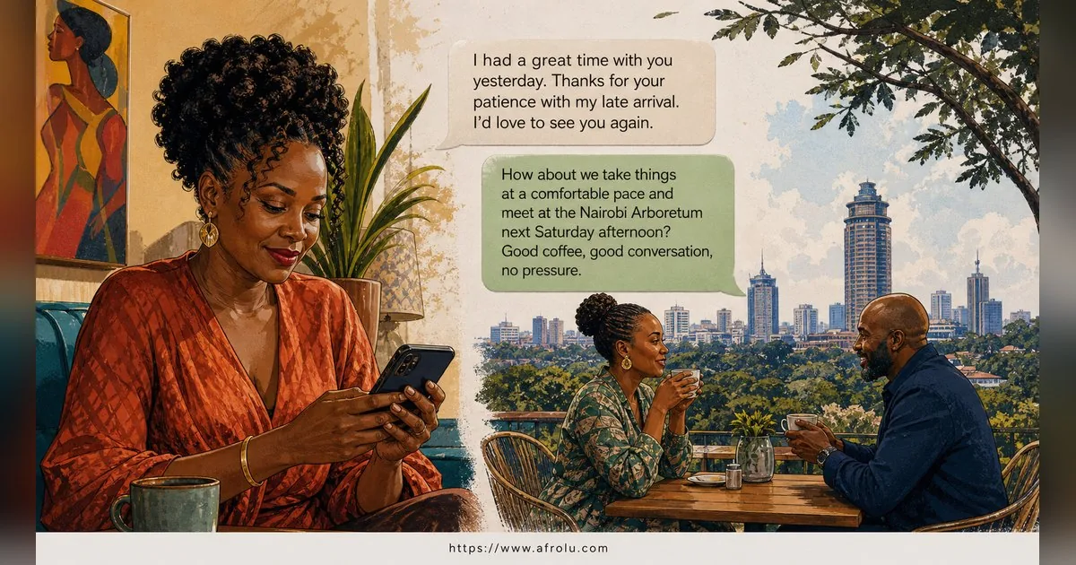 Texting After a First Date: Close the Loop, Open One Door for Late Entrants: Intent-first in City Life: Afrolu practical takeaway