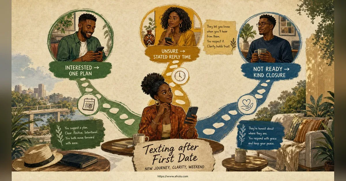 Texting After a First Date: Close the Loop, Open One Door for New Relationship Starters: Clarity-first in Weekend-First Dating: Afrolu decision path