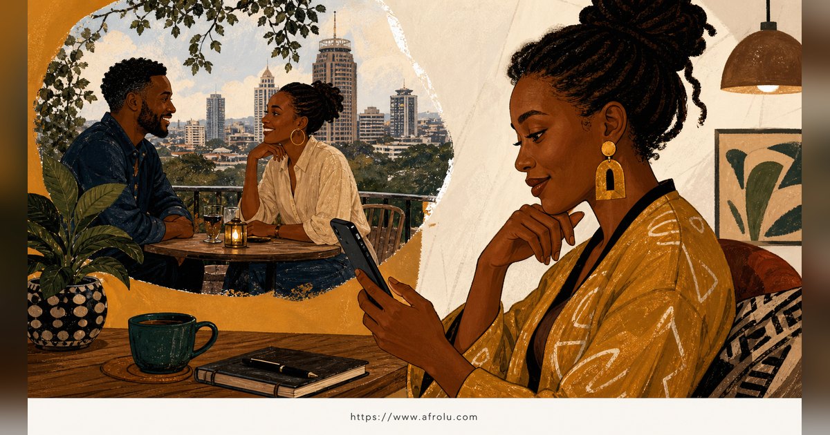 Texting After a First Date: Close the Loop, Open One Door for New Relationship Starters: Low-pressure in City Life: Afrolu overview illustration