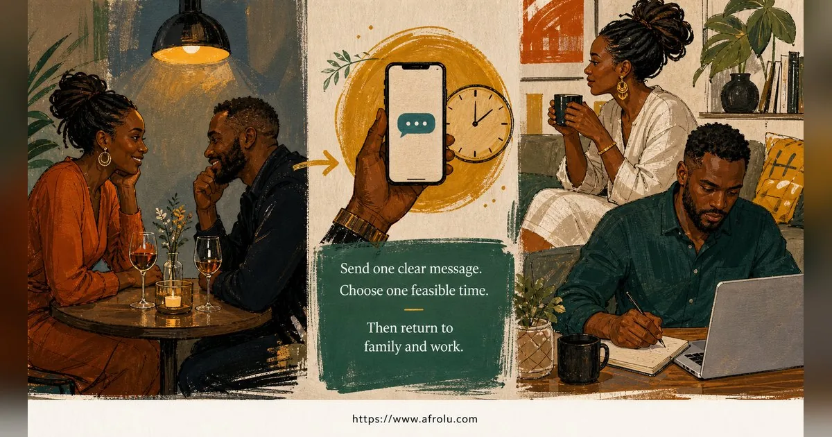 Texting After a First Date: Close the Loop, Open One Door for Parents Returning To Dating: Clarity-first in Career-Heavy Seasons: Afrolu practical takeaway