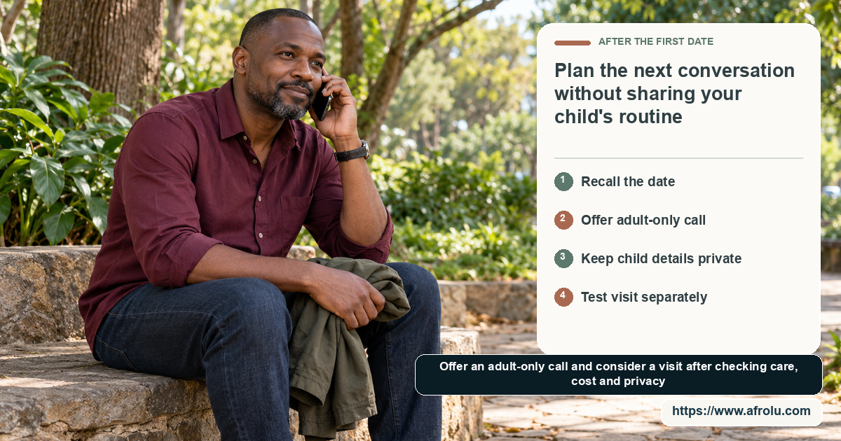A clearly adult Black man sits alone on a public park stone seat, speaking on a phone with a folded jacket across his lap.