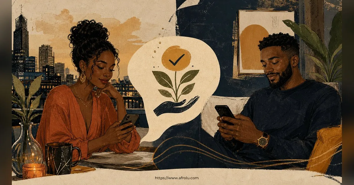 Texting After a First Date: Close the Loop, Open One Door for Professionals: Low-pressure in Casual-But-Honest Dating: Afrolu shareable reminder