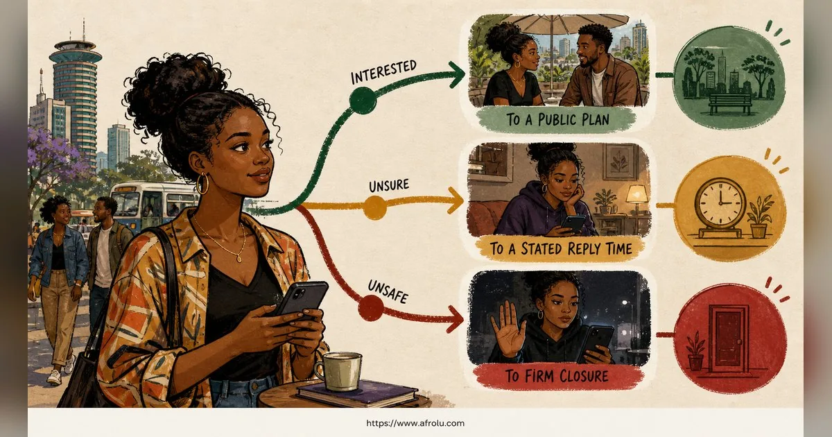 Texting After a First Date: Close the Loop, Open One Door for Students: Safety-first in City Life: Afrolu decision path