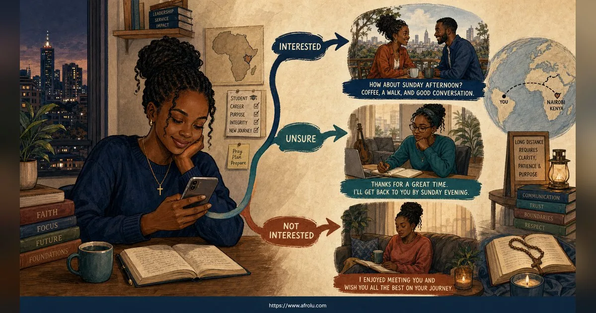 Texting After a First Date: Close the Loop, Open One Door for Students: Intent-first in Weekend-First Dating: Afrolu decision path