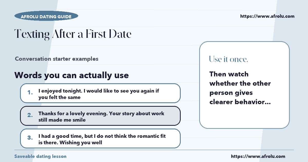 Hands-on sample messages for texting after a first date