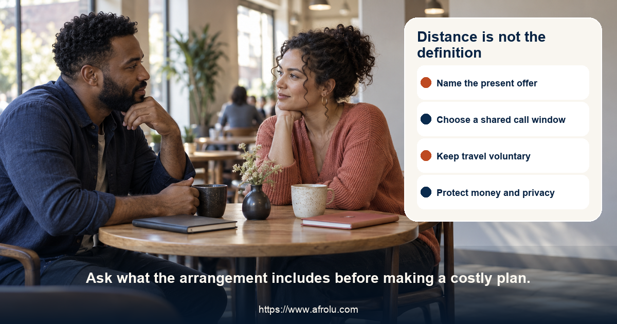 Two diaspora adults discuss what casual dating means across distance