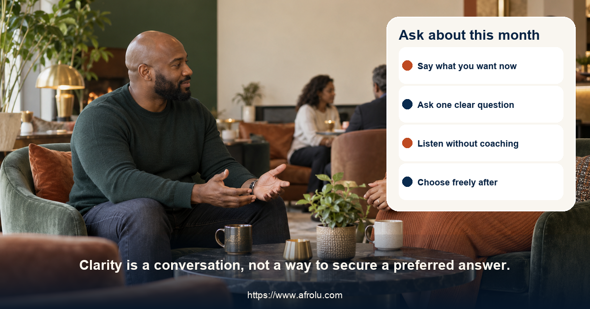 Two adults discuss dating pace and intent with equal space to answer