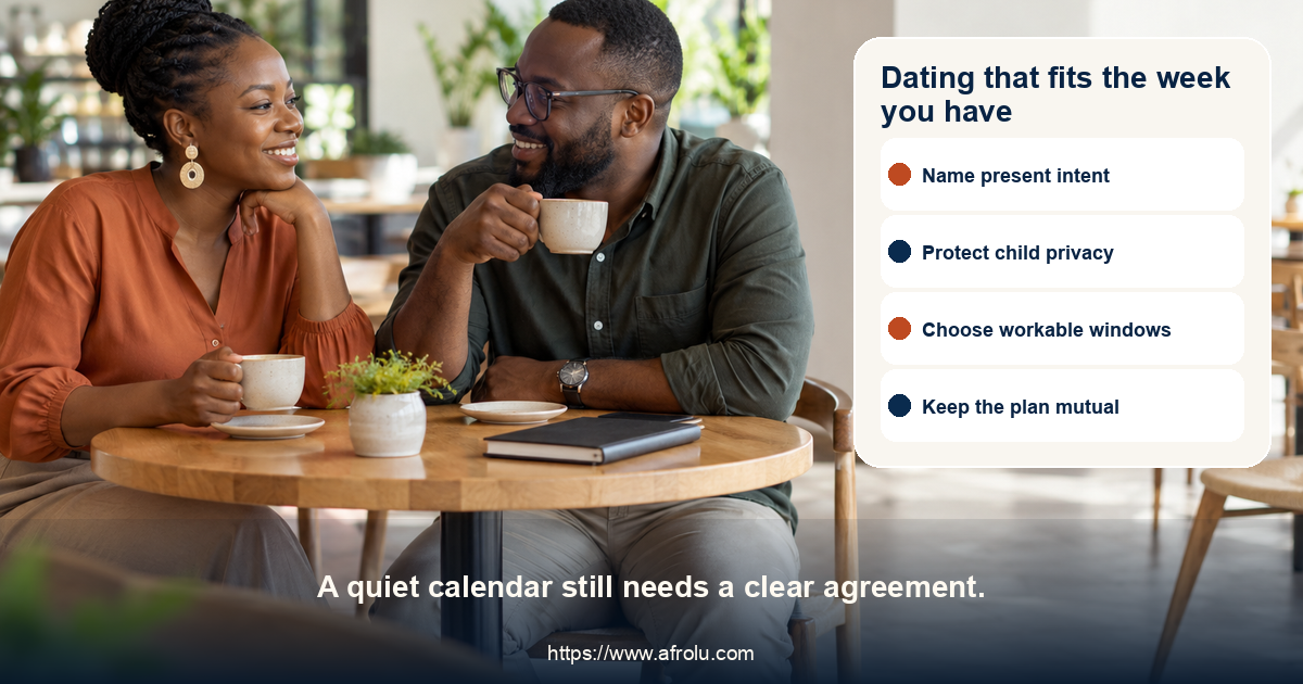 Two adult Black African parents meet for a short daytime coffee after work