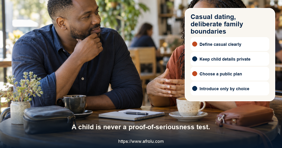 Two adult parents meet for casual coffee while keeping family life private