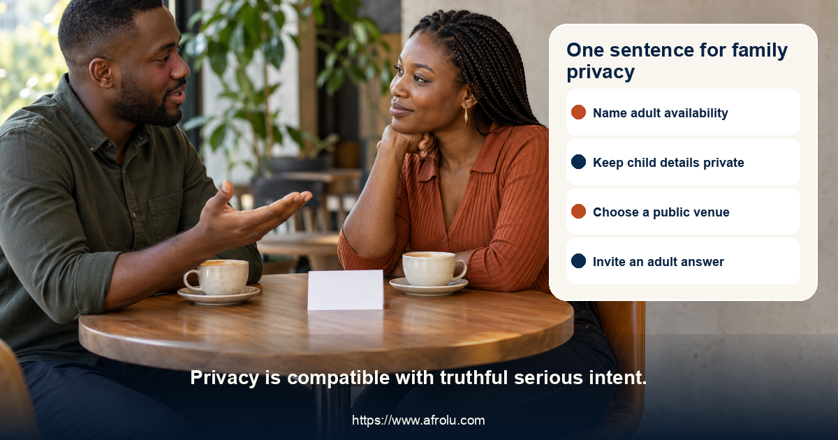 An adult calmly states a family privacy boundary to a date